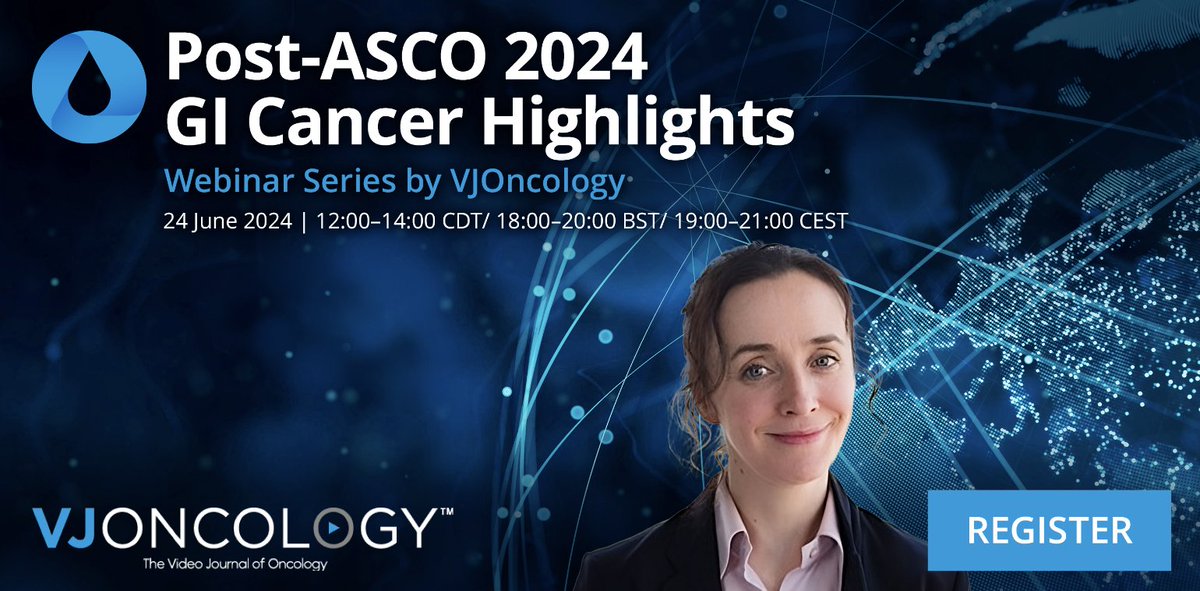 Dear Colleagues, Inviting you to register to this Virtual webinar hosted by our collaborators at @VJOncology on selected abstracts in #GICancer from #ASCO24 Link to Register: us06web.zoom.us/webinar/regist… Date: June 24, 2024 (5pm CEST) Chaired by @LizzySmyth1 🇮🇪