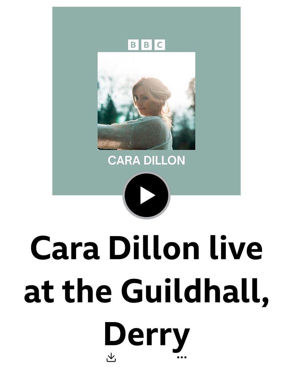 I saw @CaraDillonSings from Co Derry years ago at a gig in Glasgow which was great. This live show from The Guildhall in Derry on @BBCSounds is also brilliant - give it a listen 🔗bbc.co.uk/sounds/play/m0…