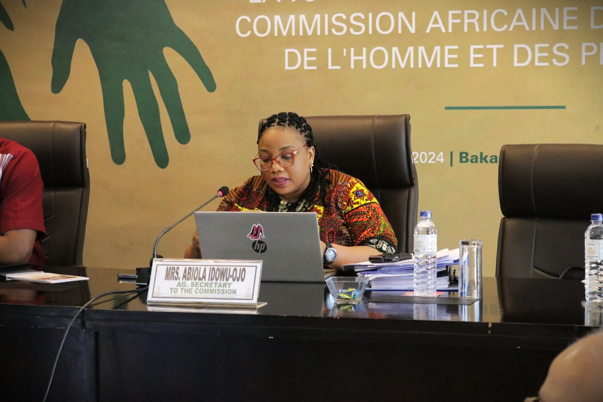 Nous sommes de retour pour le 6ème jour de la #ACHPR79OS. Notre agenda comprend des discussions sur la situation des #Droits de l'Homme en #Afrique, des rapports d'activités des membres de la Commission et des mises à jour sur les Mécanismes spéciaux.