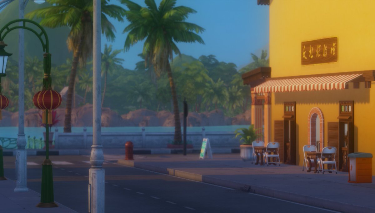i started building a small karaoke bar in tomarang 🎤🌴 #thesims4