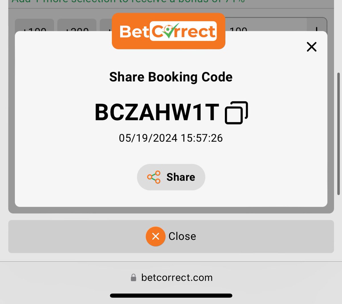 900 ODDS ON BETCORRECT @BetcorrectNG 

CODE : BCZAHW1T ||

REGISTER BETCORRECT USING THE LINK BELOW 👇 👇
bit.ly/RealSuzzane_

✅NO PROMO CODE NEEDED