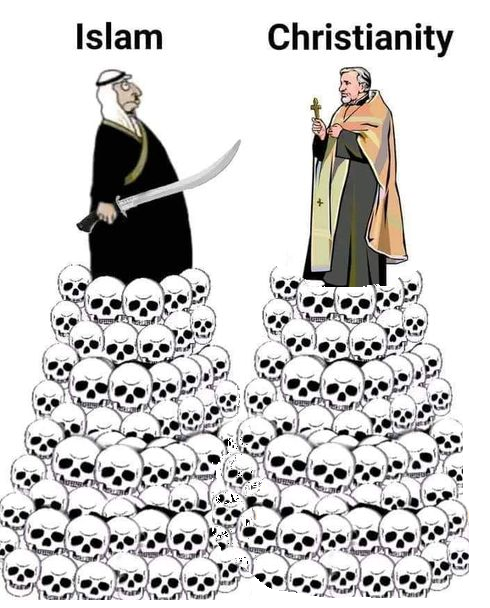PlatekZbozowy's tweet photo. Poprawiłem mema.

Chrześcijaństwo nie jest religią niewinną. Nie jest religią miłości. Chrześcijaństwo i islam to wiary opierające się na cierpieniu ludzi i na ich śmierci.

Musisz nie znać historii, skoro uważasz inaczej. Albo ignorować fakty. 

Syndrom wyparcia? https://t.co/goLRMYCPJd