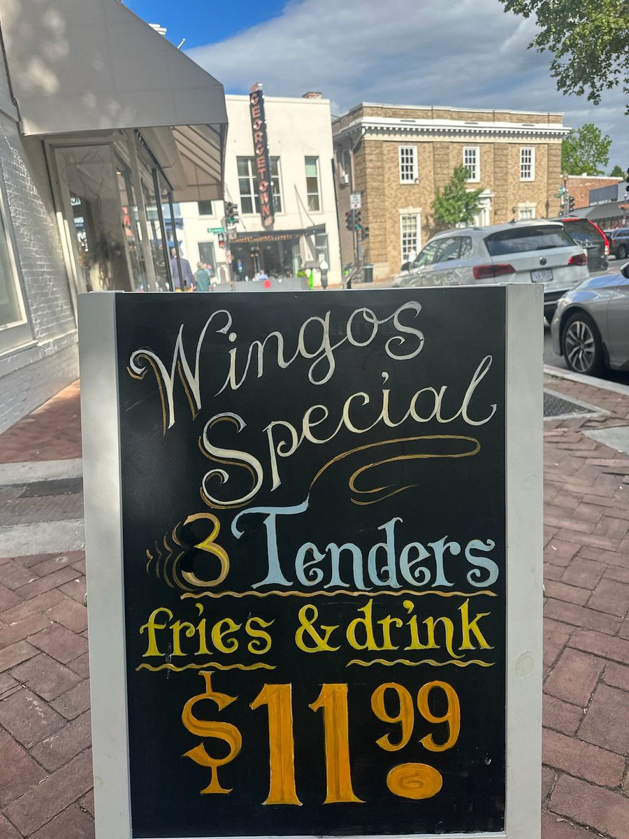 'Wingos Georgetown is back and we are rolling back prices to 2018! 🎉🍗 Let's save some money. Dine outside, get delivery, or carry out. 🚶‍♂️🍽️🚗 #WingosGeorgetown #RollbackPrices #DineOutside #Delivery #CarryOut #SaveMoney #Foodies'