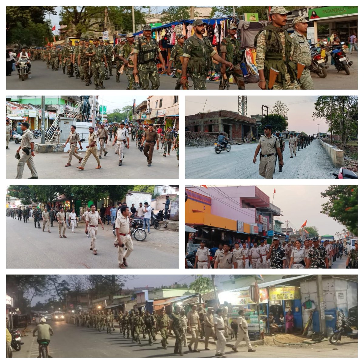 In order to instill confidence in the general public , flag marches were done on the eve of elections in Rajgangpur, Birmitrapur, Talsara , Raiboga , Town areas of Sundargarh Police Distt @DGPOdisha @digwrrkl @odisha_police