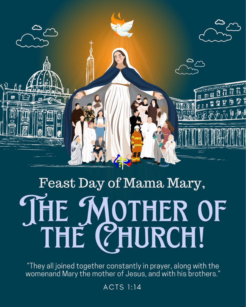 In 2018, Pope Francis declares that the Feast of Mama Mary as the MOTHER OF THE CHURCH should be celebrated every Monday after the Solemnity of Pentecost. This year, the celebration falls today, May 20, 2024. 🙏