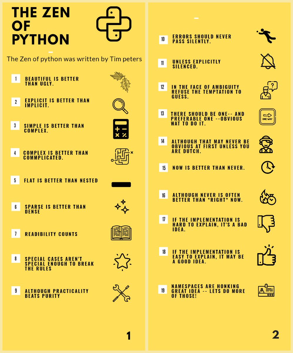 RakeshDas_18's tweet image. Did you know?
In Python, "import this" reveals the Zen of Python, guiding principles for writing computer programs. It's both enlightening and fun!
#Python #programmer #PythonZen