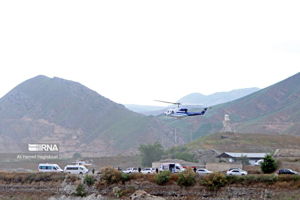 Iran's President Ebrahim Raisi, Foreign Minister @Amirabdolahian and their entourage were aboard a US-made Bell-412 helicopter operated by the Red Crescent Society, according to Iranian media reports.