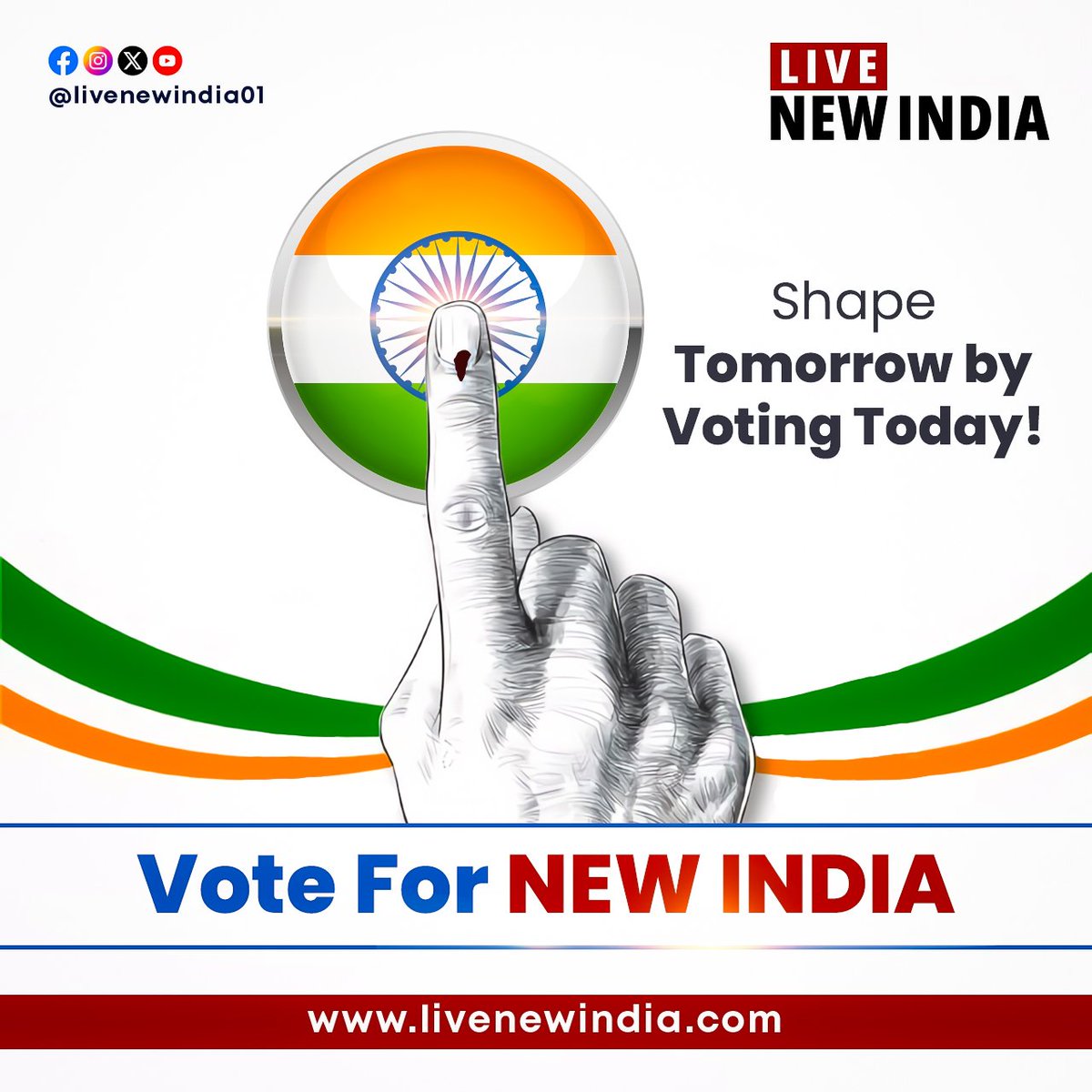 Shape tomorrow by voting today.
#vote #VotersDay #VotingRights  #voting2024 #LokSabhaElection2024 #Vote2024 #VotingAwareness #YourVoteMatters #YourVoteYourVoice #EveryVoteMatters 
#LiveNewIndia