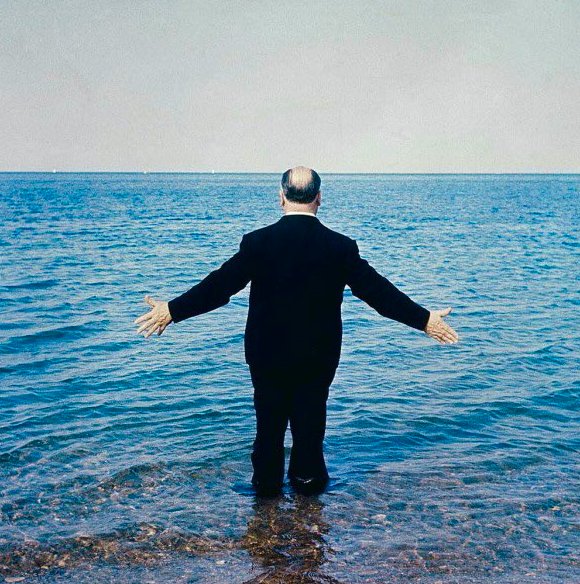 Alfred Hitchcock em Cannes 1963.