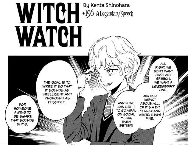 WITCH WATCH, Ch. 156: Writing a graduation speech can spiral out of control with too many cooks in the kitchen! Read it FREE from the official source! buff.ly/3UMyIyH