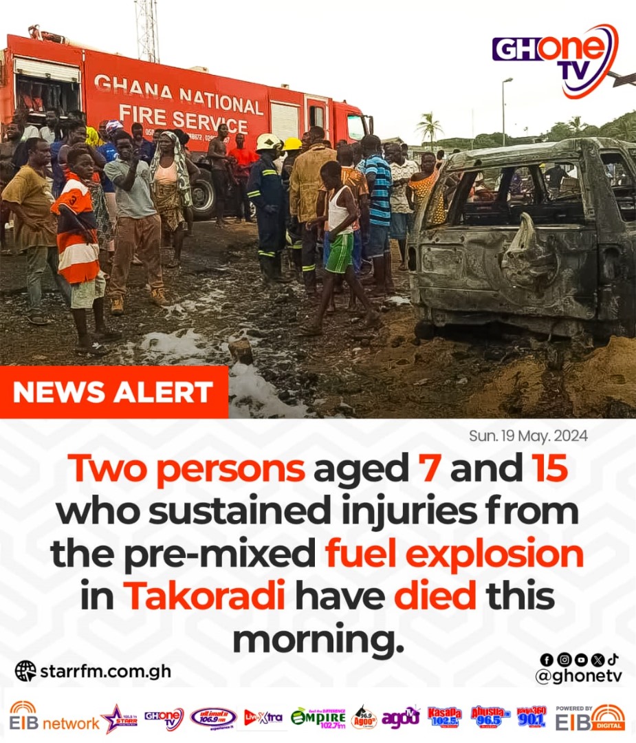 Two persons aged seven and fifteen, among some sixteen persons caught up in a pre-mixed fuel explosion, have this morning succumbed to their injuries... #StarrNews #StarrFM #NewsAlert