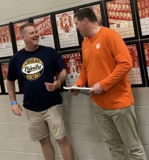 Coach Lang sent me this last night. Coach Brownell was telling him of my preference to play one end of the floor over the other. I mean they decide the winner by who has the most points, right? 😂