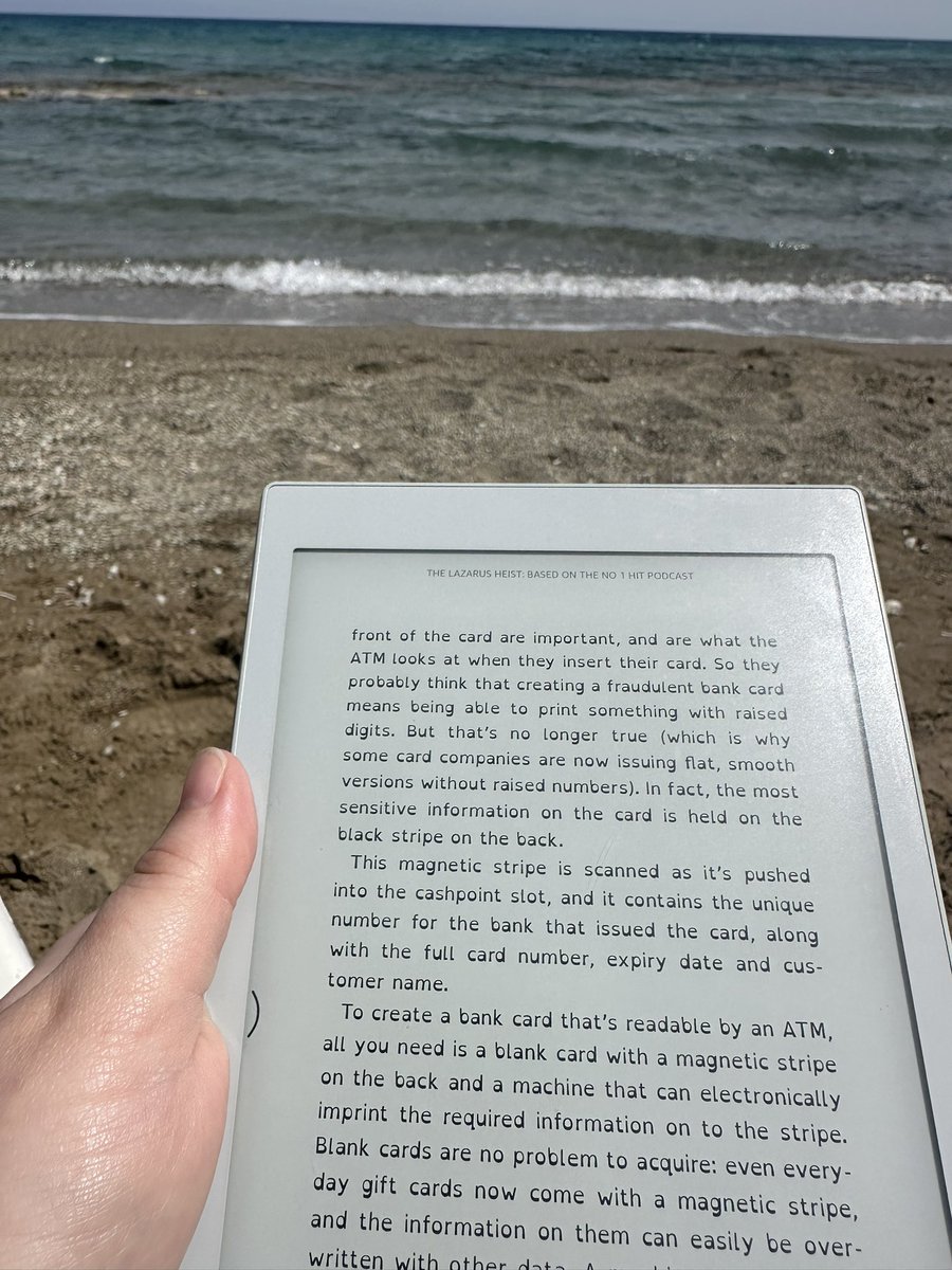 Spending the day by the beach with an eink screen 🙌