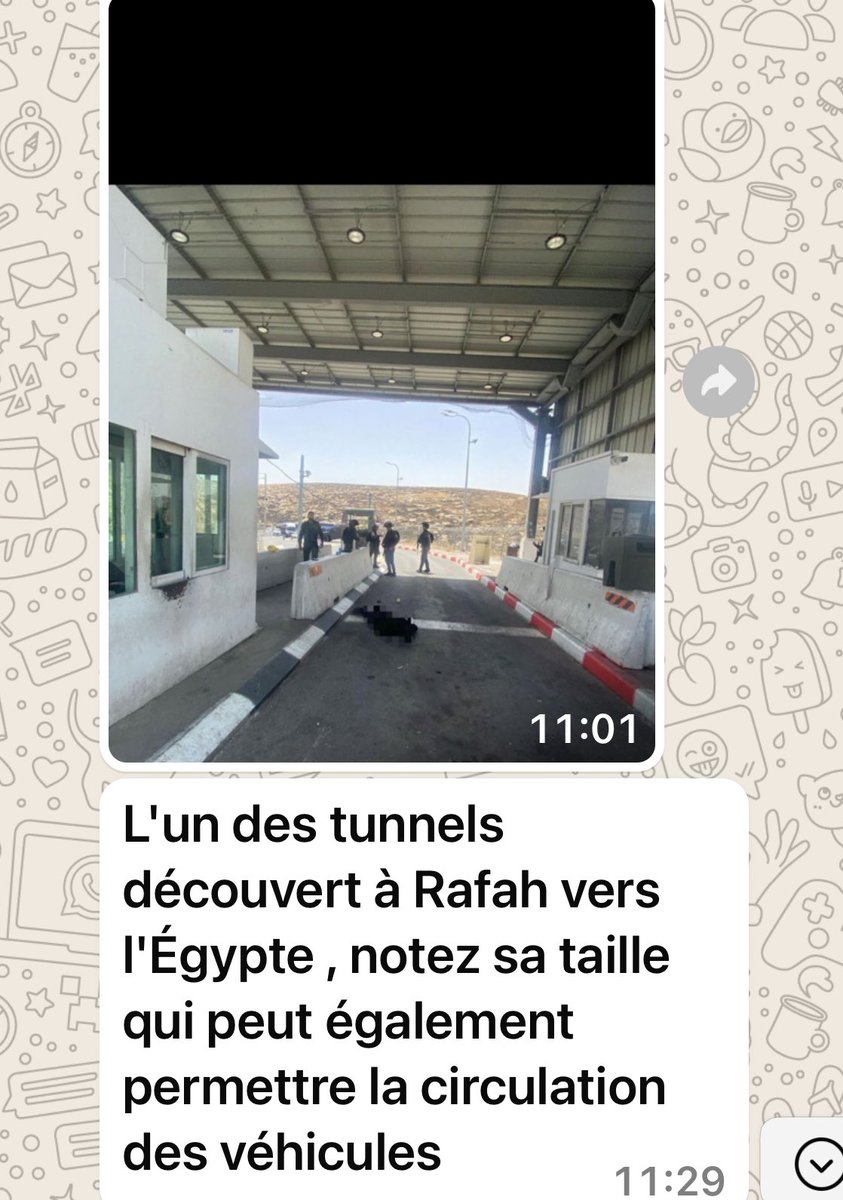 Voila un des tunnels decouverts a Rafah. L’Egypte n’est pas au courant 🤷‍♀️🤷‍♀️