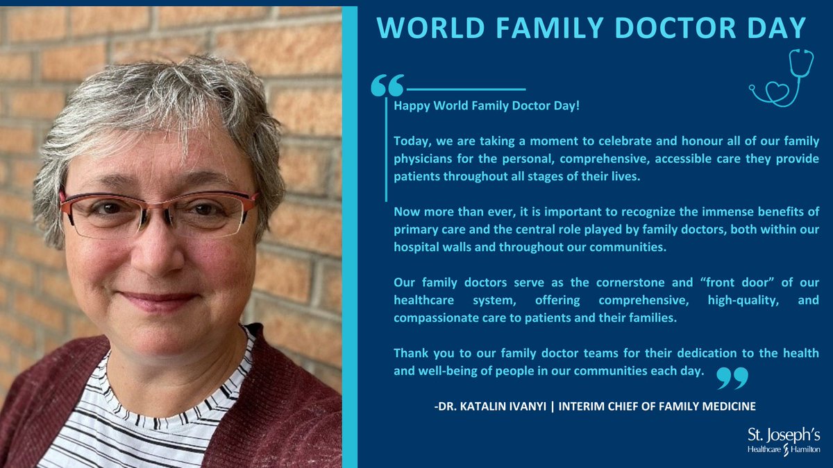 On #WorldFamilyDoctorDay, join us as we express our appreciation and gratitude to all family doctors for their dedication and commitment to providing excellent and compassionate patient-centered care in our hospitals and communities. #WFDD2024 #WeAreStJoes @OntarioCollege