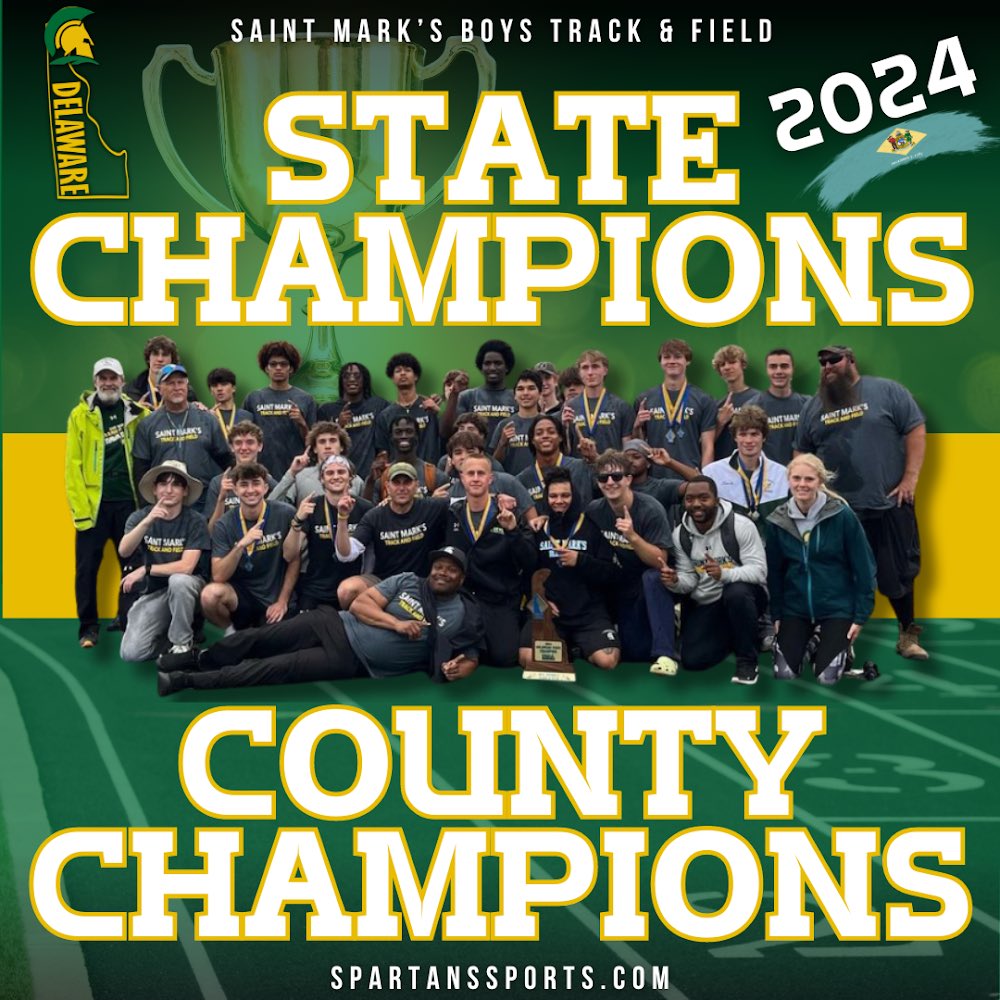 🔰@SaintMarksHS Boys Track & Field Team took the track at Abessinio Stadium last week to claim the @NCCDE Championship Title! This week, they traveled to Dover to compete in the @DIAA_Delaware State Championship & were crowned STATE CHAMPIONS — our school’s 109th🏆Championship!☝️