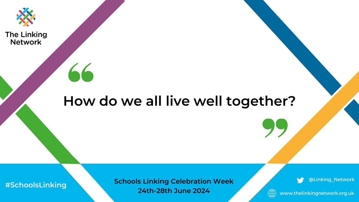 There's just over a month to go till this year's #SchoolsLinking Celebration Week How will you celebrate your linking journey? Maybe get pupils, staff & families to answer our key question below & post the responses using #SLCW2024 & tagging us so we can share your answers too!