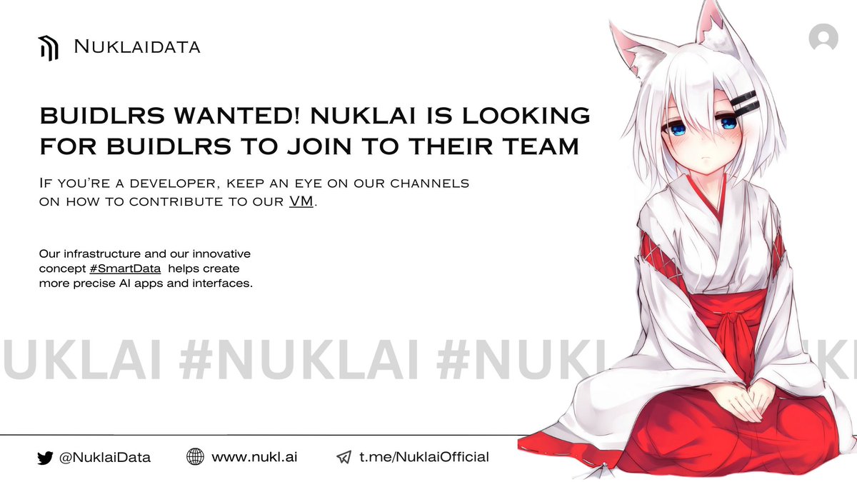 🚨𝐍𝐮𝐤𝐥𝐚𝐢 𝐓𝐞𝐚𝐦 𝐀𝐥𝐞𝐫𝐭!🚨

🛡️@NuklaiData is looking for BUIDLrs to join forces with their team in the creation of Nuklai’s Orchestration Layer.

📩If you’re a developer, keep an eye on their channels on how to contribute to their #VM!

$NAI | #NuklaiData