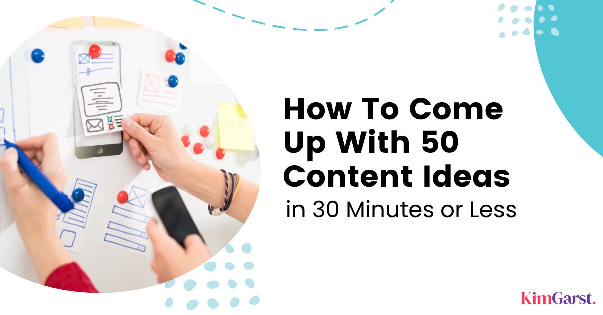 Here are 50 'go to' sources of inspiration you can use to generate content ideas for your business in 30 minutes or less!
#KimGarst #KimGarstBlog #Content #ContentIdeas bit.ly/3ibYeLUhttps:/…