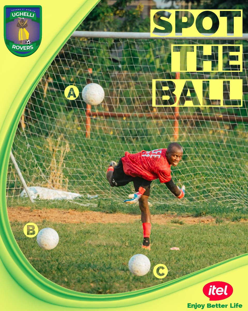 Can you spot the ball ⚽?

#URFC #UghelliRovers #SundayChallenge #Challenge #SundayChallange #Itel