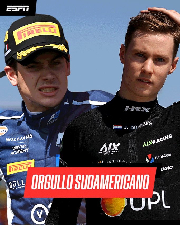 #F2 Orgullo sudamericano! El paraguayo <a href="/JoshuaDuerksen1/">Joshua Duerksen 🇵🇾</a> subió al podio y <a href="/FranColapinto/">Franco Colapinto</a> terminó quinto en la carrera principal de Ímola 👏👏👏
Ganó el francés Isack Hadjiar 🏁