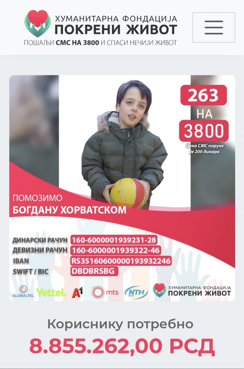 PLS RT - Pomozimo malom Bogdanu - 263 na 3800 🙏🏻