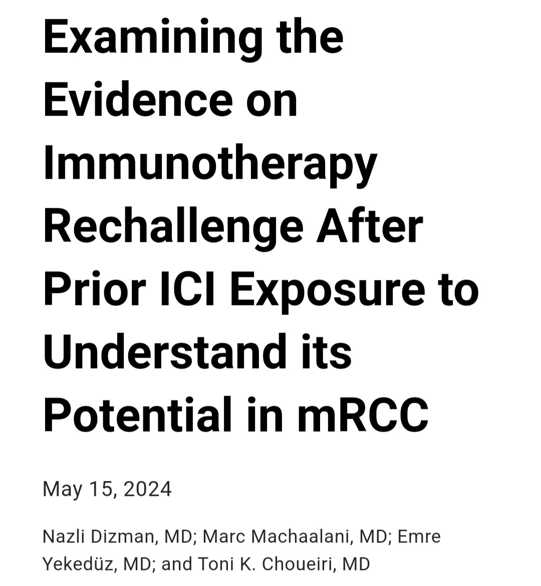 💫🌟 New insights on immunotherapy rechallenge in mRCC! @OncoAlert 🌟 Key takeaways: - 📊 CONTACT-03 trial: Negative results for combining cabozantinib with atezolizumab post-ICI, raising questions on ICI rechallenge strategies. - 🔄 TiNivo-2 trial: Awaiting results on PD-1