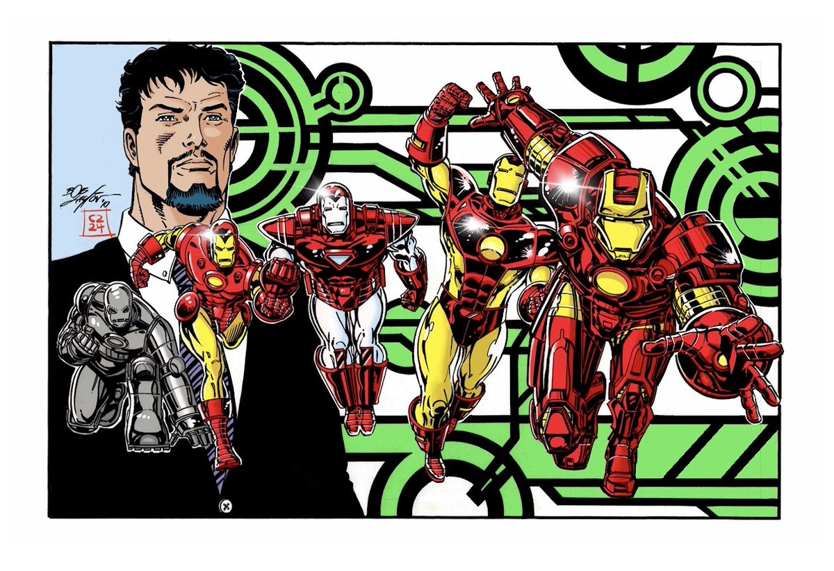While on the subject of Iron Man montages, I did this one as a commission in 2010 for a fan called Dr. Painfree. My buddy Rich Seetoo found a scan and created this color version. @Marvel @Iron_Man