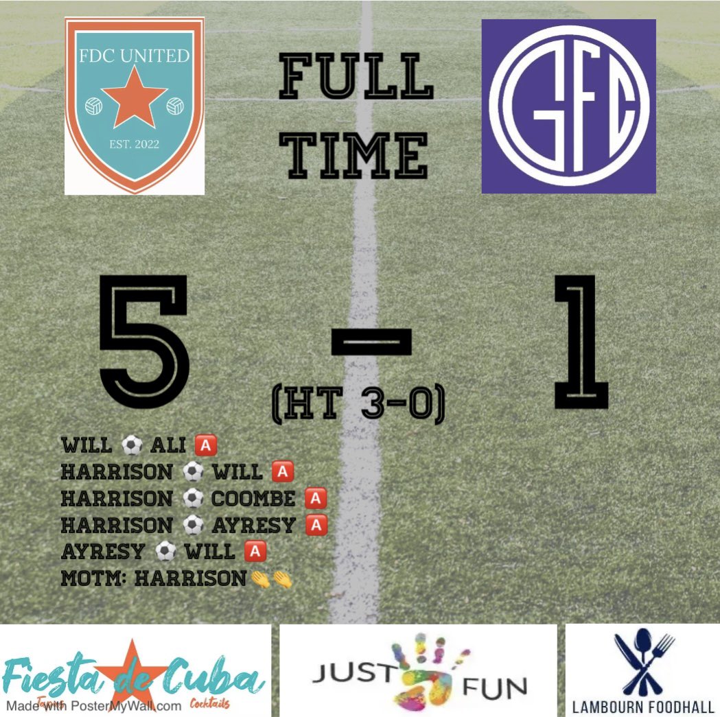 FULL TIME 

Positions out the hat for both halves today, good fun with the boys in the sun. What a worldie by our keeper in the second half for his Hat trick 💙🧡