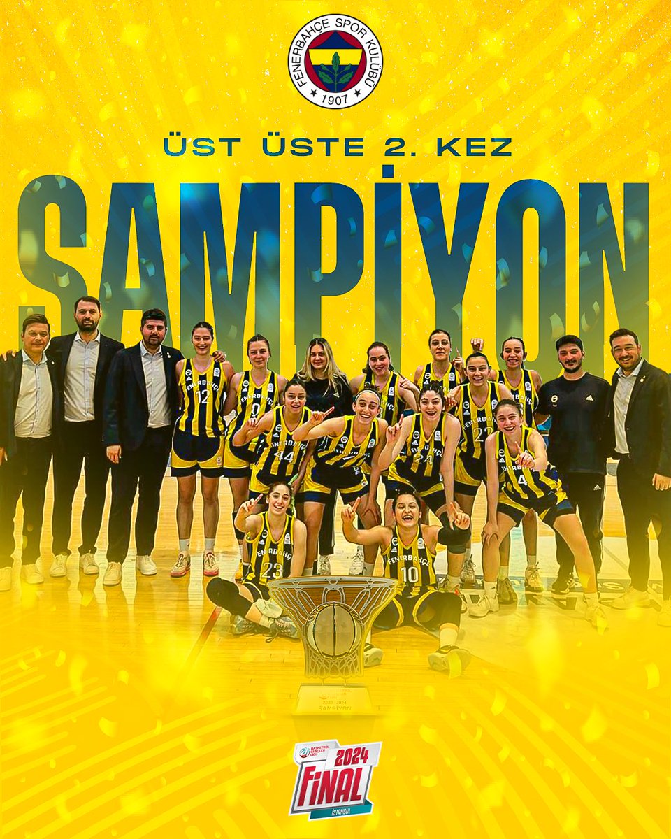 ÜST ÜSTE İKİNCİ KEZ BASKETBOL GENÇLER LİGİ ŞAMPİYONU FENERBAHÇE! 🏆💛💙