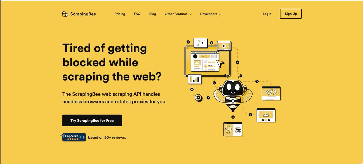 rico (@_heyrico) on Twitter photo This simple web-scrapping tools make more than $1M in ARR
A story about <a href="/ScrapingBee/">ScrapingBee</a>, a web scraping API that makes developers' lives easier
From failing multiple times until they hit their first $1M ARR in Nov 2021
Here are 4 lessons we can learn from their success: This simple web-scrapping tools make more than $1M in ARR
A story about <a href="/ScrapingBee/">ScrapingBee</a>, a web scraping API that makes developers' lives easier
From failing multiple times until they hit their first $1M ARR in Nov 2021
Here are 4 lessons we can learn from their success: