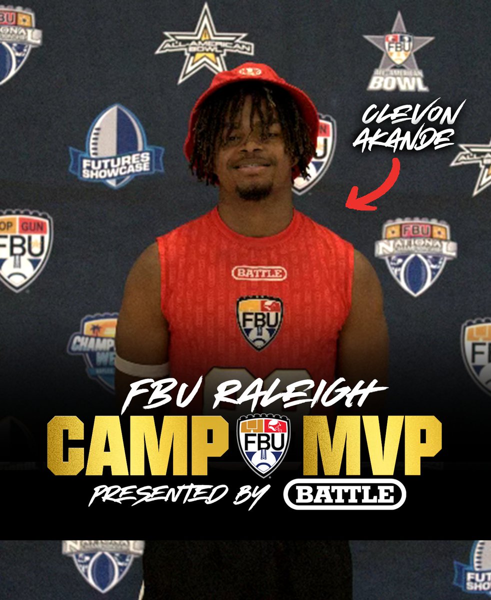 MVP STATUS ✅   

Congratulations to Clevon Akande on being named the High School Battle Sports Camp MVP at FBU Raleigh 📷📷

  #ParadiseCoast #FBU #GetBetterHere
