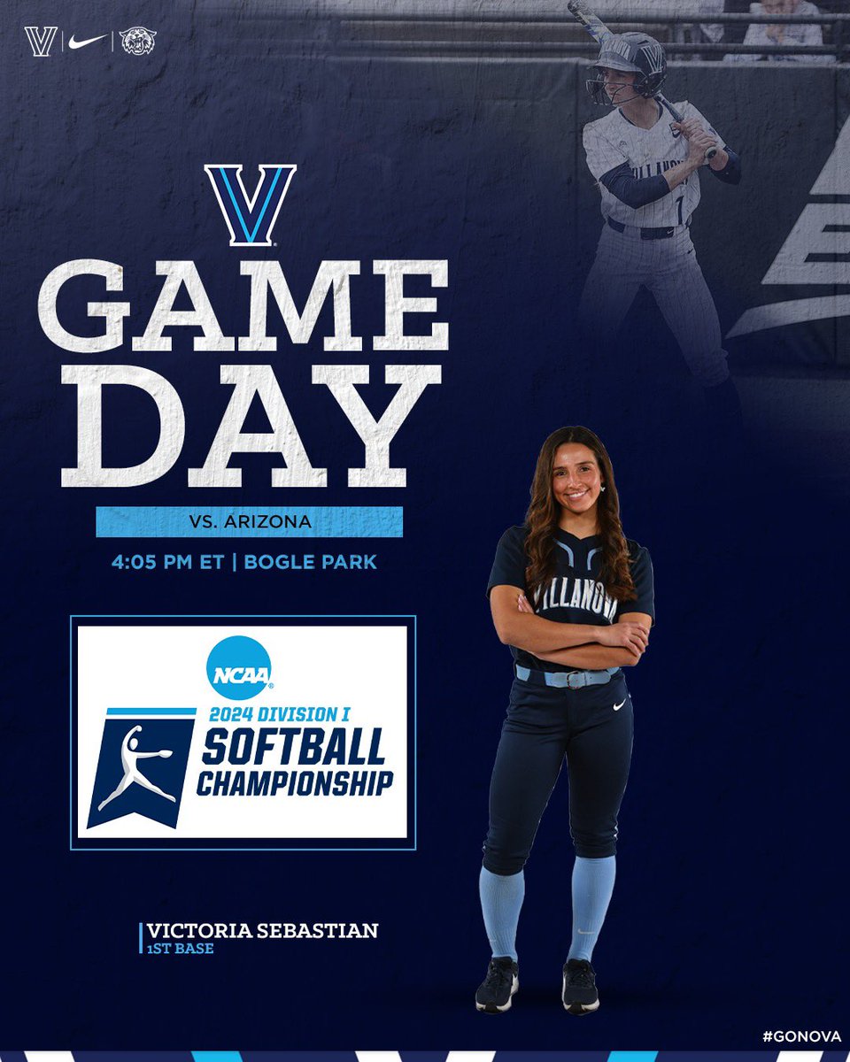 VUSoftball's tweet photo. ANOTHER DAY OF VILLANOVA SOFTBALL😼

🆚 Arizona 
⏰ 4:05 PM ET
📺 ESPN+

#GoNova | #ncaasoftball https://t.co/F6ijonE9Mp