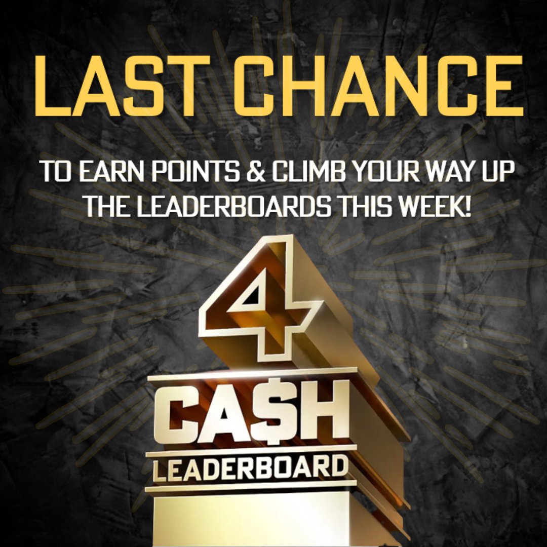 🚨 Final Cash Leaderboard Update 🚨

Last update of the week is out - are you in the potential list of winners? 🤑

Plenty of time to make it to the podium & claim your share of $2,000 in cash prizes 💸

4poker.eu/promotions/cas…

See you at the tables today! 🔥

#poker #pokergame