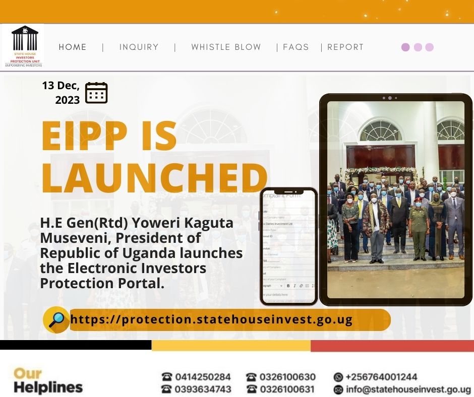 Say goodbye to delays! The Uganda EIPP (protection.statehouseinvest.go.ug) streamlines investor responses by cutting out face-to-face meetings. Col. Edith Nakalema | #EmpoweringInvestors | @edthnaka @ShieldInvestors