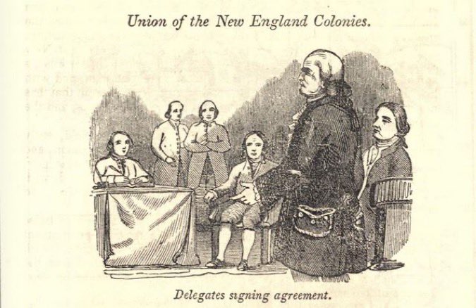 #OTD May 19. 1643, the colonies of Massachusetts and Connecticut joined forces in an alliance know as the New England Confederation, formed against both the Dutch in New York and the Narragansett Nation in Rhode Island. The colonies in Rhode Island were excluded from the treaty.