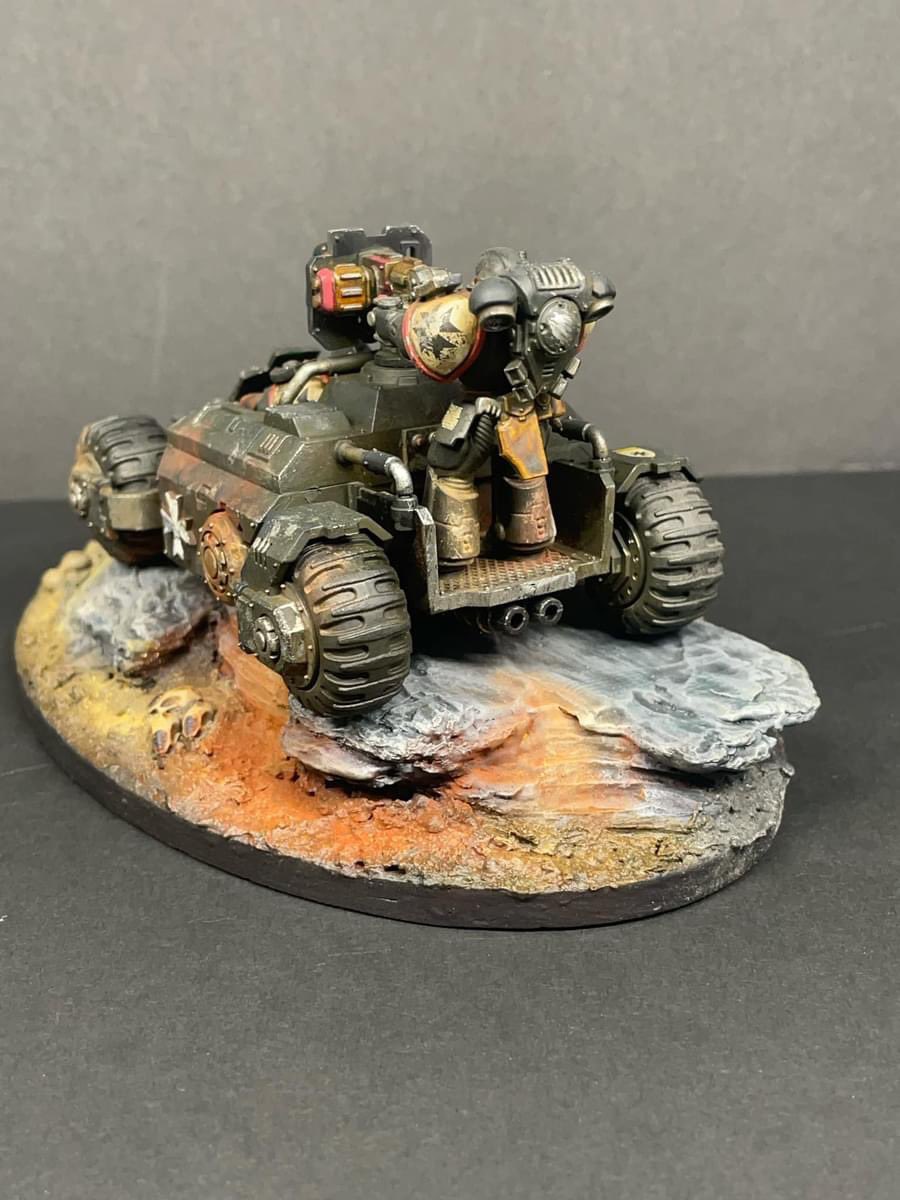 For our #june24btbamnercompetition - We did specifily any vehicle with a Multi-Melta. While technically not a #bttank. It fits the rest of the rules. So here is Tom Dougherty’s #invaderatv #outriders #primarisoutriders #outriderbikers #blacktemplaroutriders #btoutriders