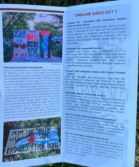 A glossy brochure distributed by “@UChicago Alumni for Palestine” boasts of “pro-Palestine action” at the university. Their own timeline’s starting point is…October 7th: