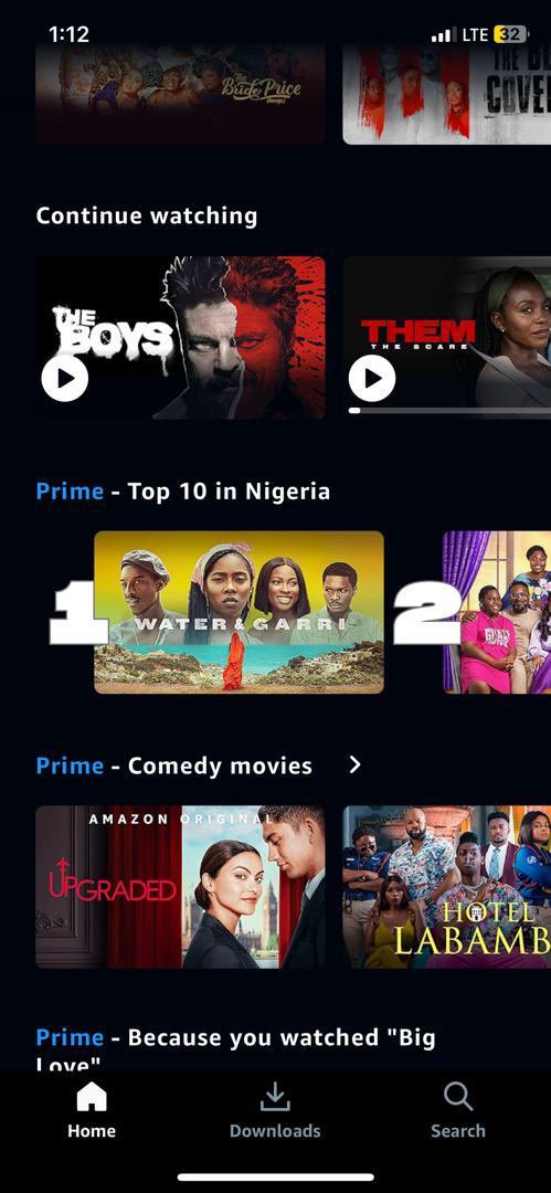 still the number one movie in Nigeria. thank y’all for your support 🤍🤍.. “Water and Garri” still streaming on @PrimeVideo