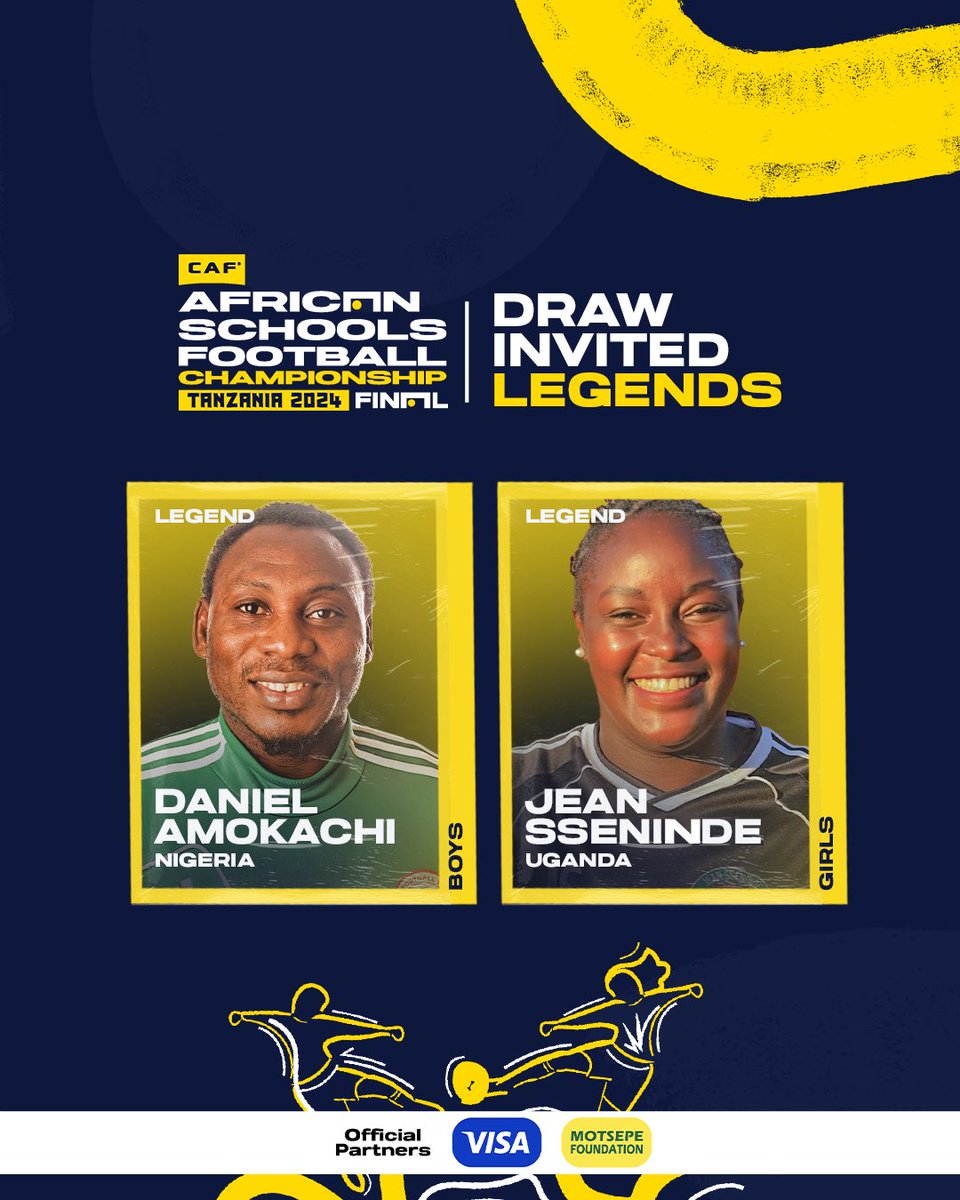 🇳🇬 Daniel Amokachi 🇺🇬 Jean Sseninde The #ASFC2024 draw in Zanzibar sees two very special guests. 🤩