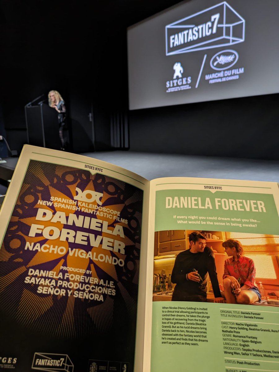 We are at the Pitching Session of DANIELA FOREVER by Nacho Vigalondo presented by @sitgesfestival at #Fantastic7 (@mdf_cannes) 😈🎬 Big congrats! 👏🏼