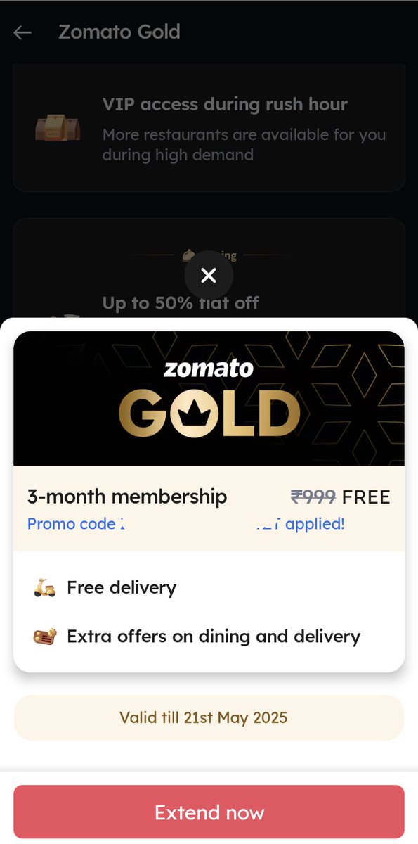 Adidas has sent an email to its adiClub members offering a FREE 3-month Zomato Gold membership!

Existing memberships can be extended by 3 months using the code. Check your inbox if you're an adiClub member!

@AmazingCreditC @iSatishAgarwal 
#ccgeek #adiclub #adidas #zomato