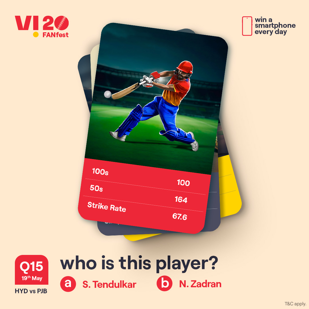 A challenge that separates the cricket experts from the rest. Identify this player and you stand a chance to win a smartphone every day. 1. Follow our page 2. ⁠Comment the right answers with #Vi20FANfest #ChallengeAlert #WinPrizes #Quiz #Challenge #ParticipateAndWin #HYDvsPJB