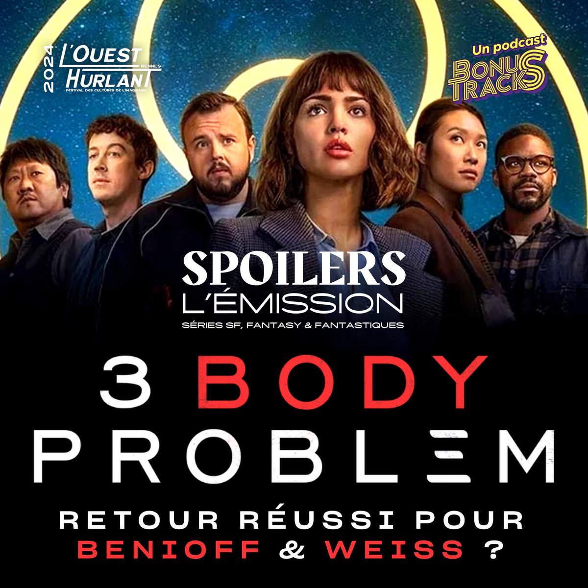 📡 Nouvelle #EmissionSPOILERS consacrée à #3BodyProblem ! Alors que l'adaptation de la trilogie de Liu Cixin par Netflix vient d'être renouvelée, retour sur une série qui signe le retour de Benioff &amp; Weiss, showrunners de Game of Thrones. Bonne écoute !
👉 spoilers.lepodcast.fr/spoilers-s05e0…