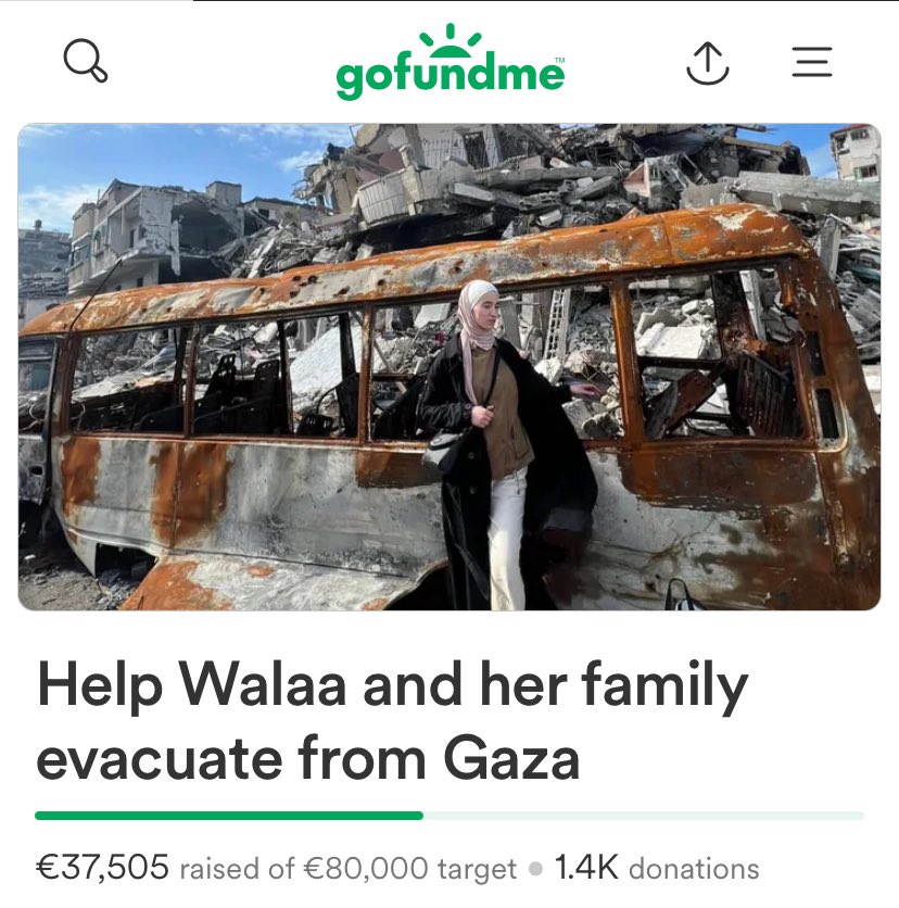 we haven’t even hit the halfway mark yet. if you see this tweet, retweet it, quote it. let’s try spread this everywhere so we can get more donations for walaa and her family gofund.me/48241b8d