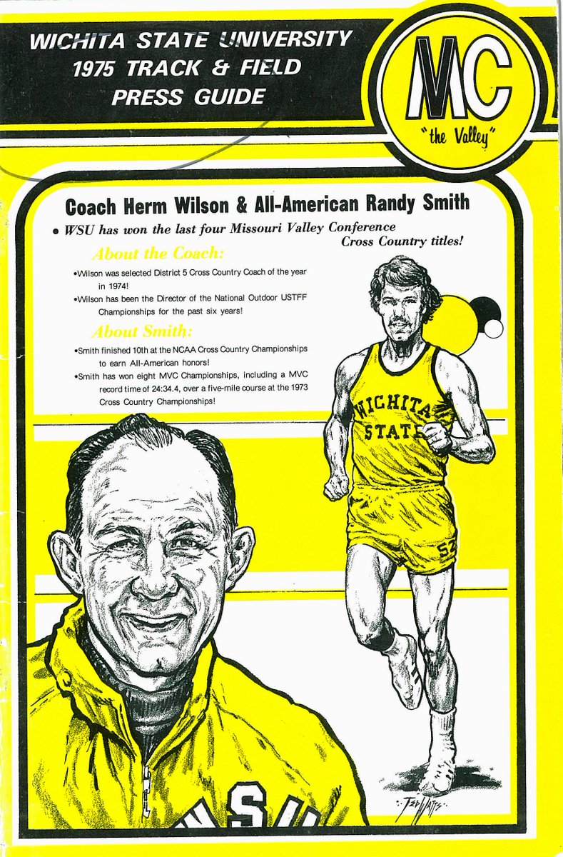 Today in @GoShockers athletics:
1974 – @GoShockersTFXC dominates the 3,000-meter steeplechase in the MVC outdoor track championships in Denton, Texas. Randy Smith wins with a time of 9:14.1, followed by Steve Shaad and Hal Hays with Bob Christensen in fifth place.
