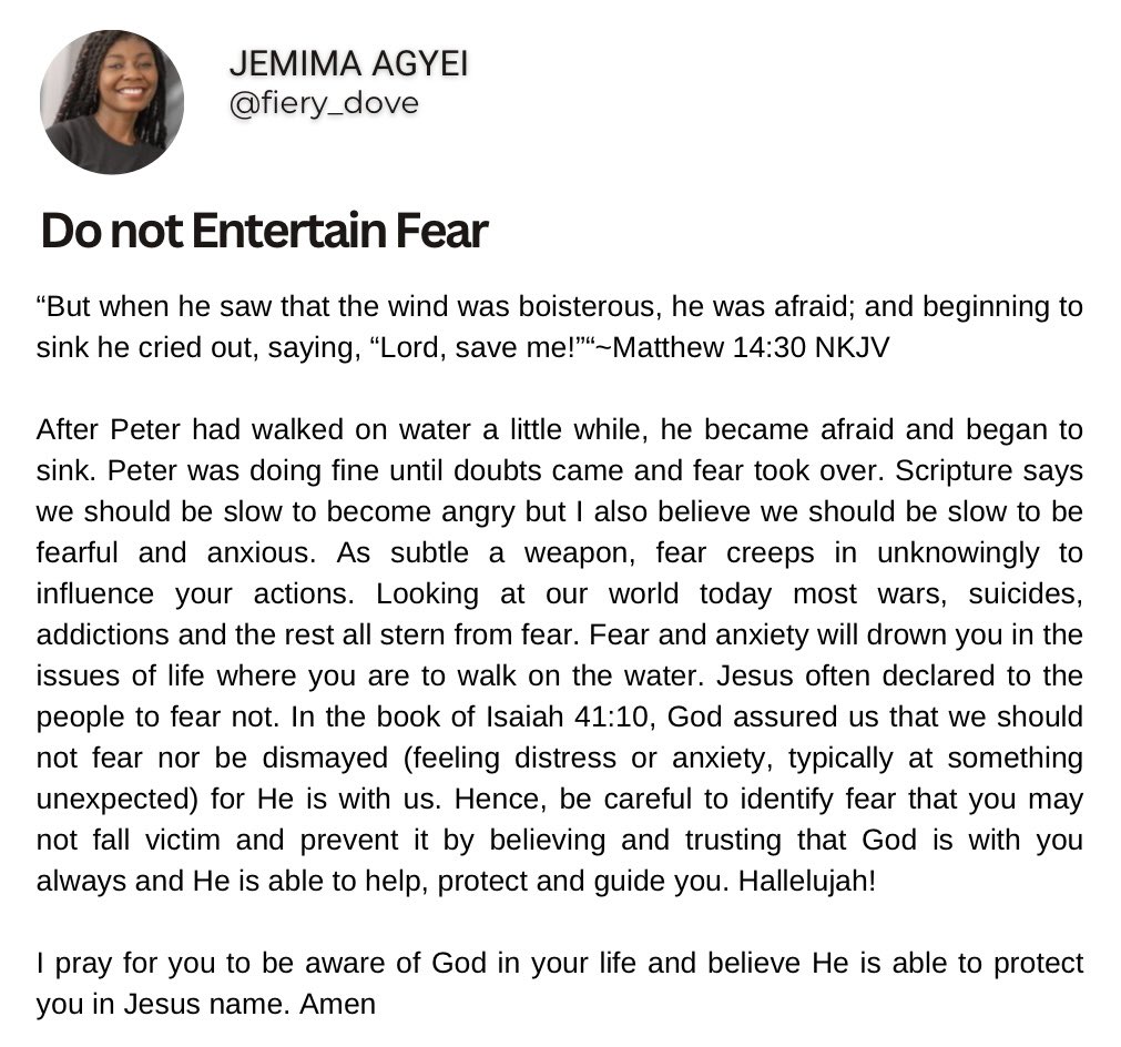 Daily manna from on high✨
#dailydevotional #dailymanna #messagesfromGod #fear