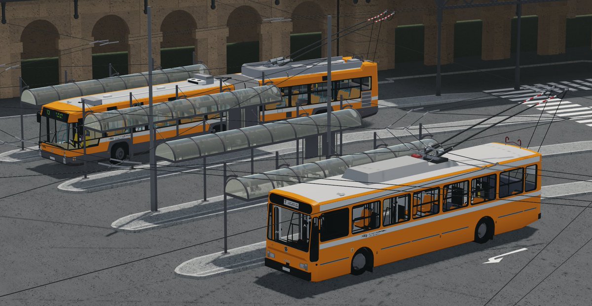 RBLX_Parallel's tweet image. Main Station Loop slowly coming to life! It will have 2 stalls for Trolleybuses and 2 for normal buses! Most of the lines will stop here!