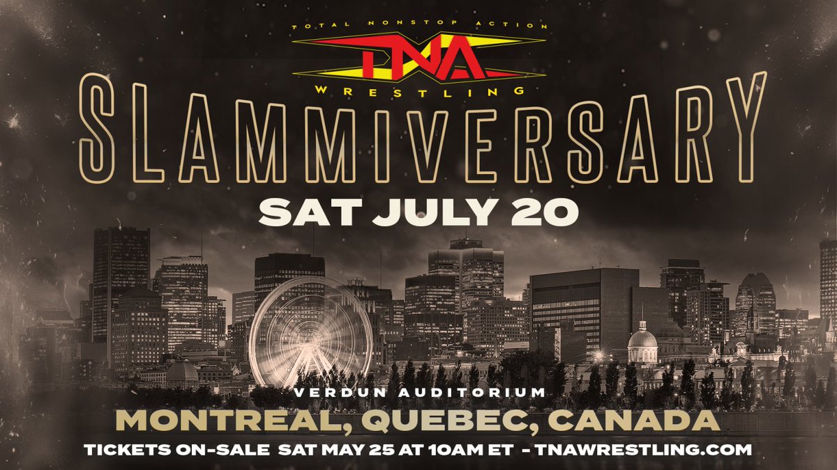 This Saturday. Tickets 🎟️🎫 on sale for @ThisIsTNA #tnawrestling #slammiversary