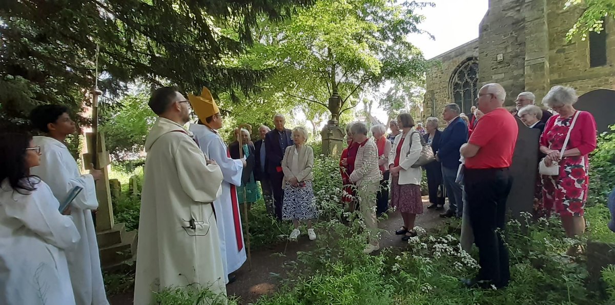 A beautiful Pentecost morning with <a href="/SnowMartyn/">Martyn Snow</a> celebrating 8 years since his welcome to <a href="/leicestercofe/">Diocese of Leicester</a> .  We ended with him commissioning us for this time of transition from just by the grave of Bishop Cyril Bardsley, the first Bishop of <a href="/leicestercofe/">Diocese of Leicester</a>
